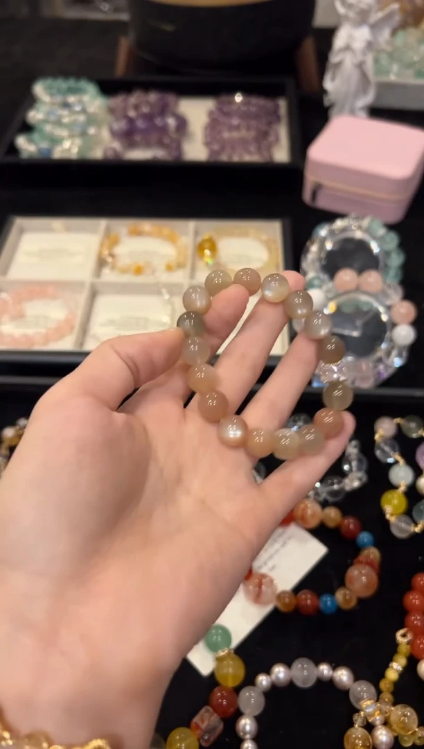 未镶嵌手串月光石奶茶月光手串