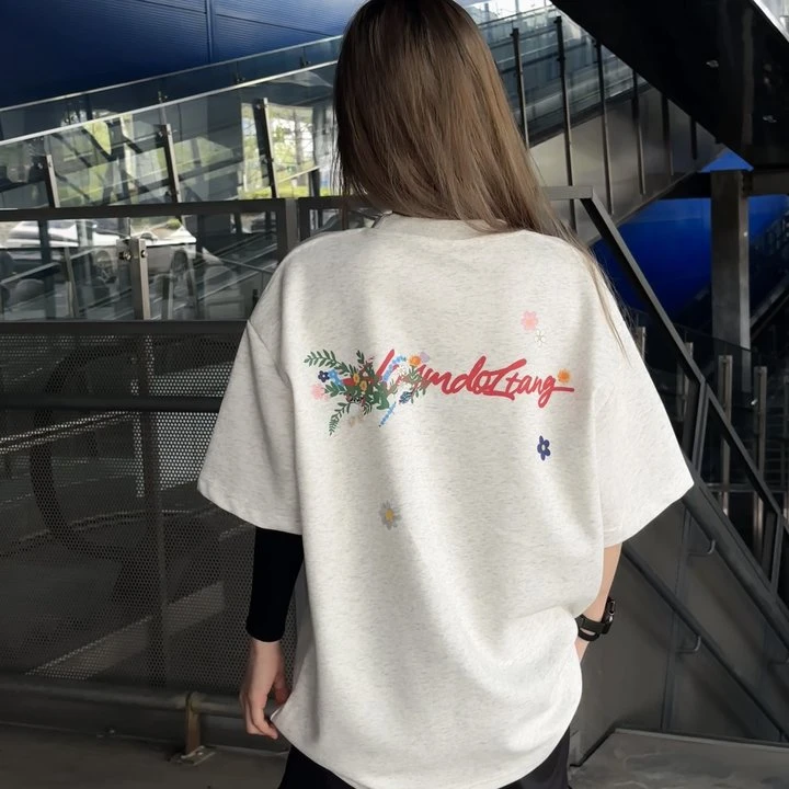 【徐艺洋同款】凉感+吸汗 ins短袖T恤花卉宽松男女情侣T恤短袖