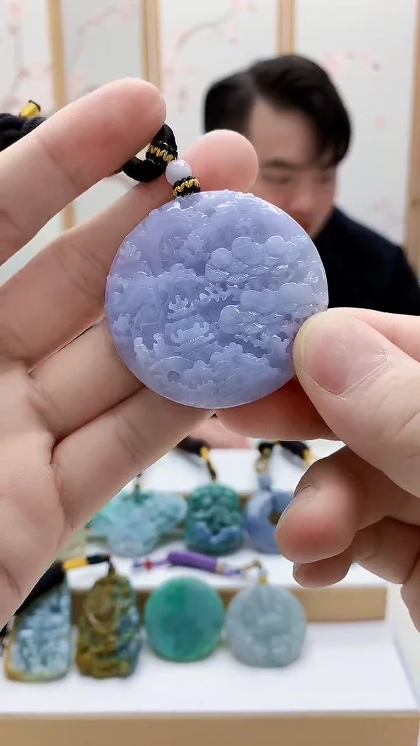 未镶嵌定制翡翠雨***…5060bb-毛货挂件