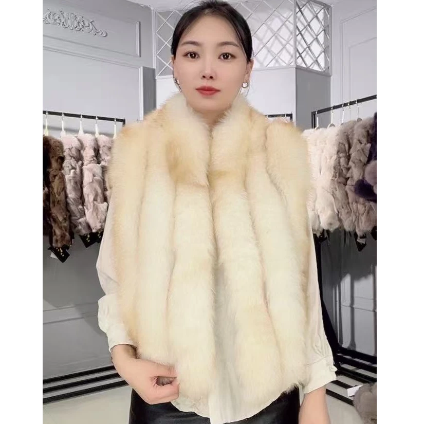 【MULANFENXUE·慕蓝芬雪】女士时髦叠穿轻盈芬兰进口狐狸毛马甲