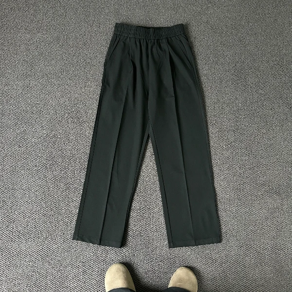 Em 新款夏季中线垂感西裤 cleanfit廓形黑色休闲直筒显瘦vibe裤子