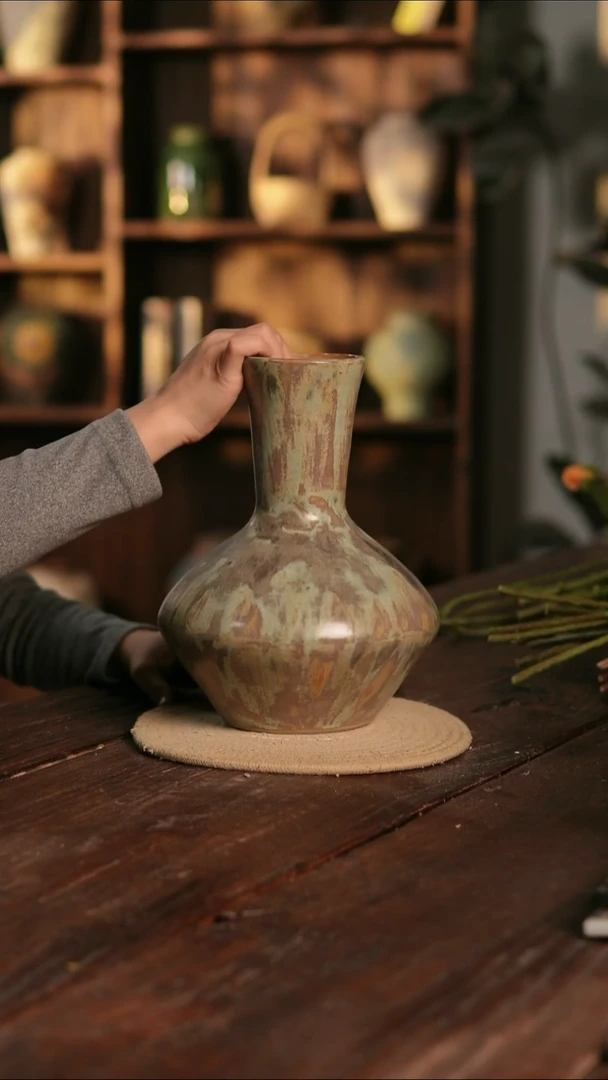 摆件29-368 陶瓷花器高27口径8