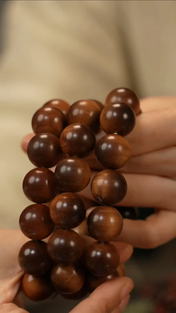 檀香木手串/手链1.8cm横纹沉水瑕疵多样性随机发一个