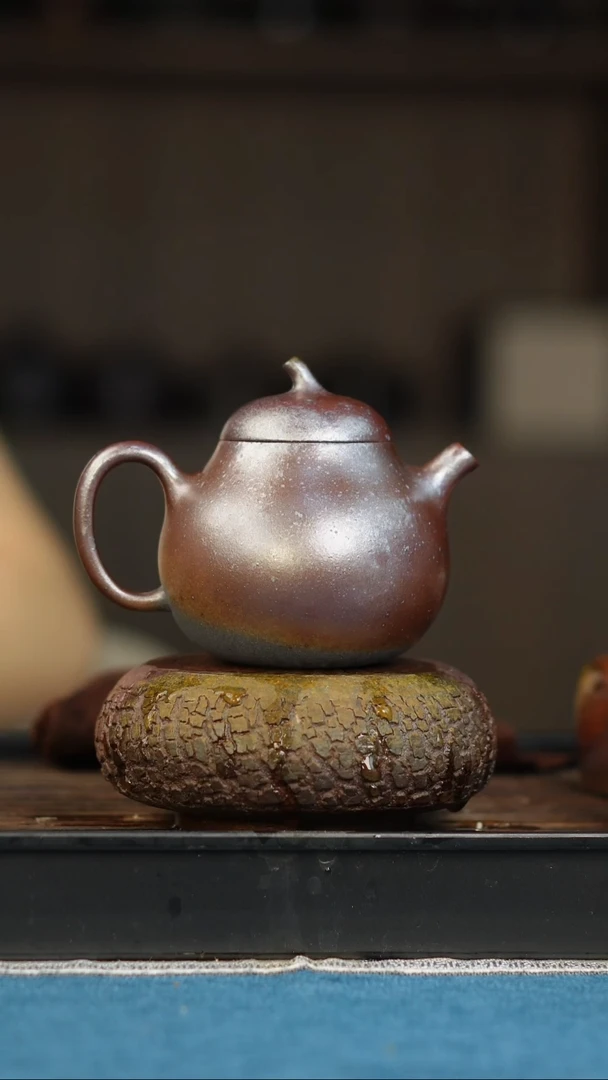 茶壶紫砂柴烧紫砂天青茄瓜