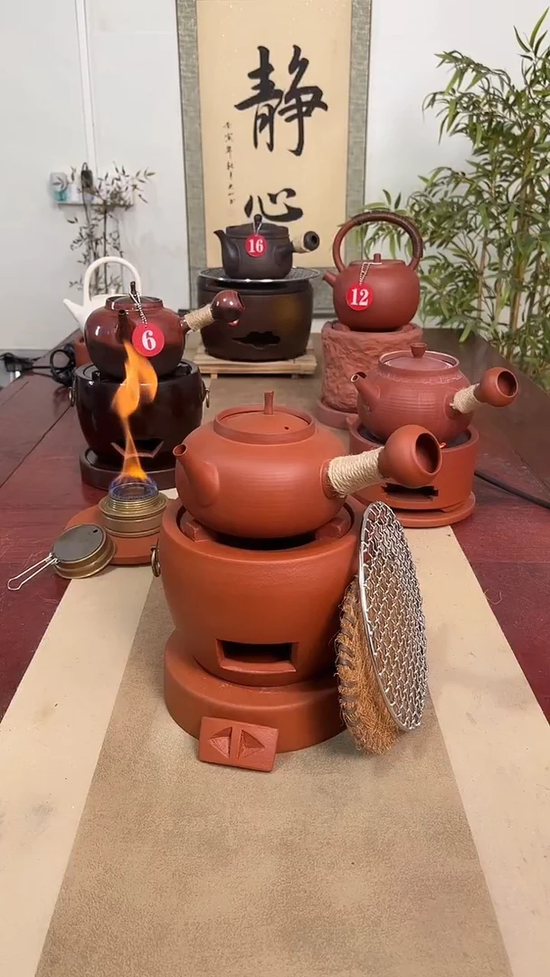 方口小炭炉＋500毫升砂铫壶＋炉垫（送烤网＋棕垫）