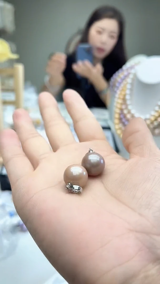 未镶嵌吊坠淡水珍珠15mm紫色系吊坠