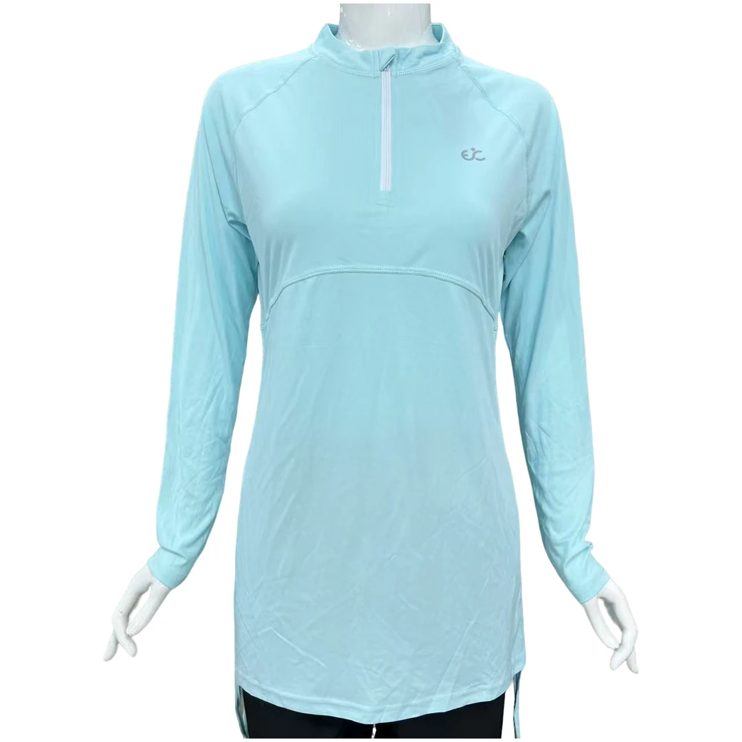 2136 女款运动长袖春秋立领速干衣休闲跑步健身运动T恤