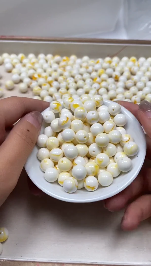 未镶嵌蜜蜡裸石M25骨瓷白蜜 蜡10mm10个9.9元