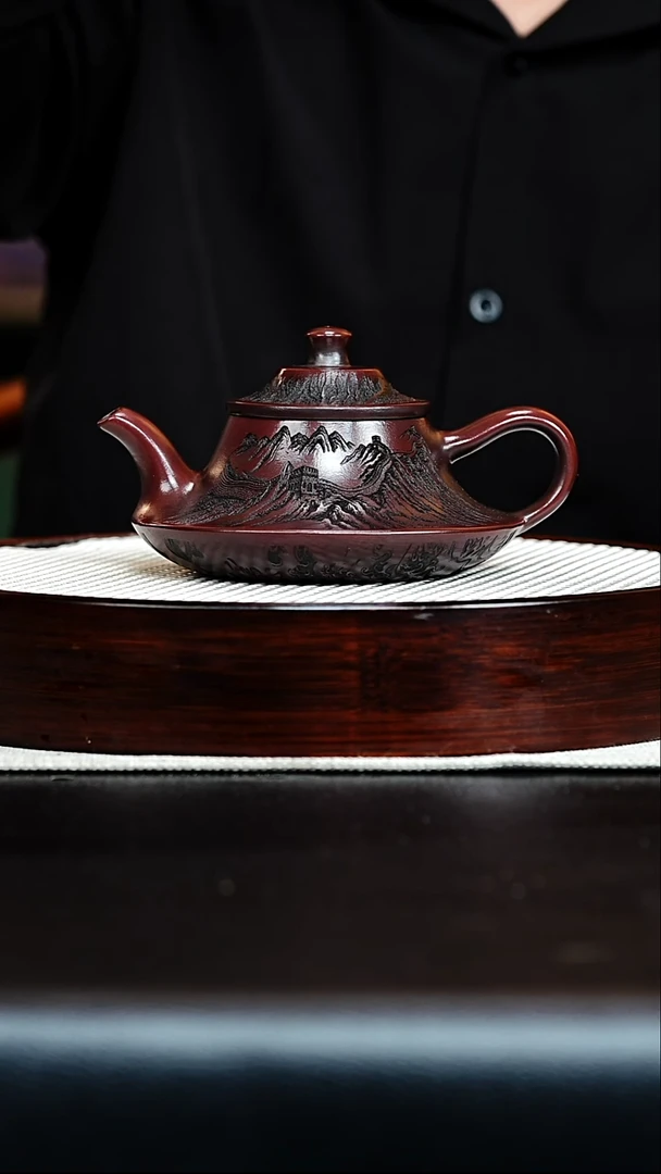 茶壶紫砂宜兴紫砂 隐龙云炉 铁血红砂 高运h467