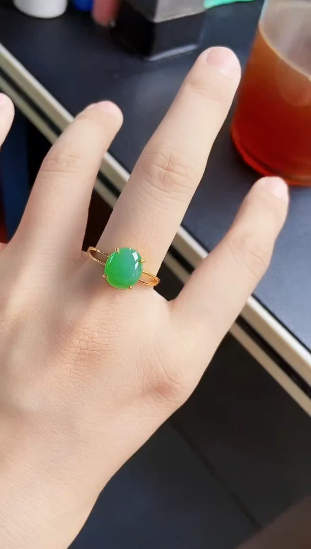 翡翠戒指银S925镶嵌21