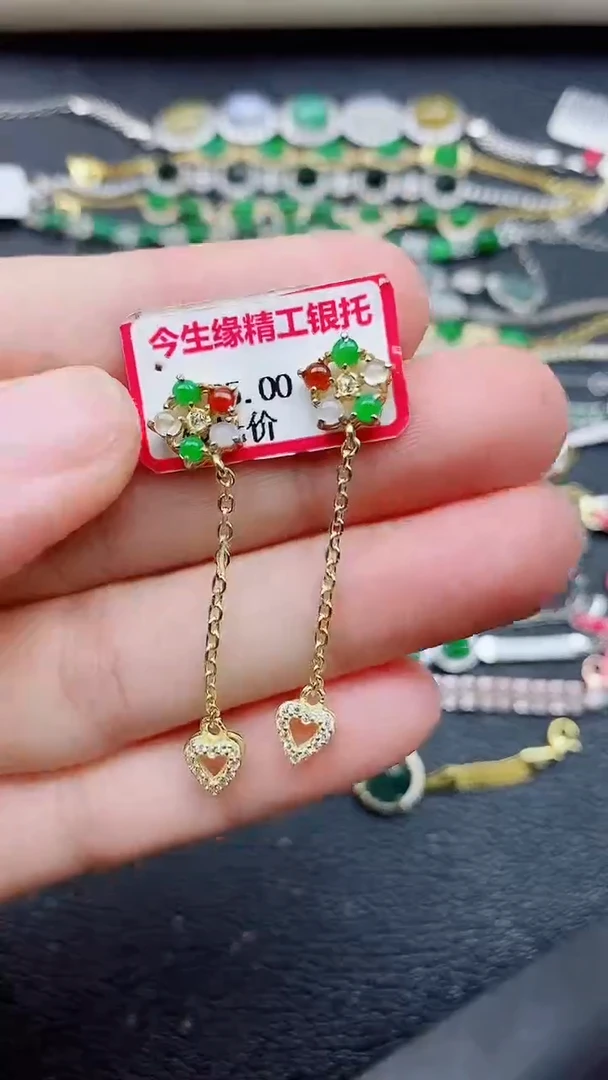 银S925镶嵌戒指翡翠1