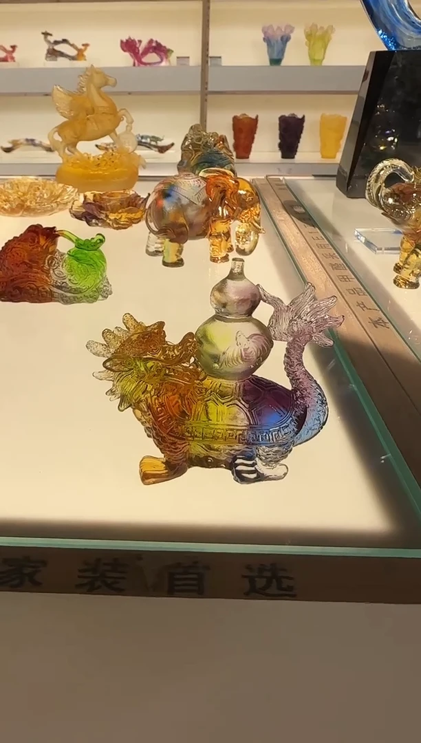 手工艺品琉璃福禄龙龟