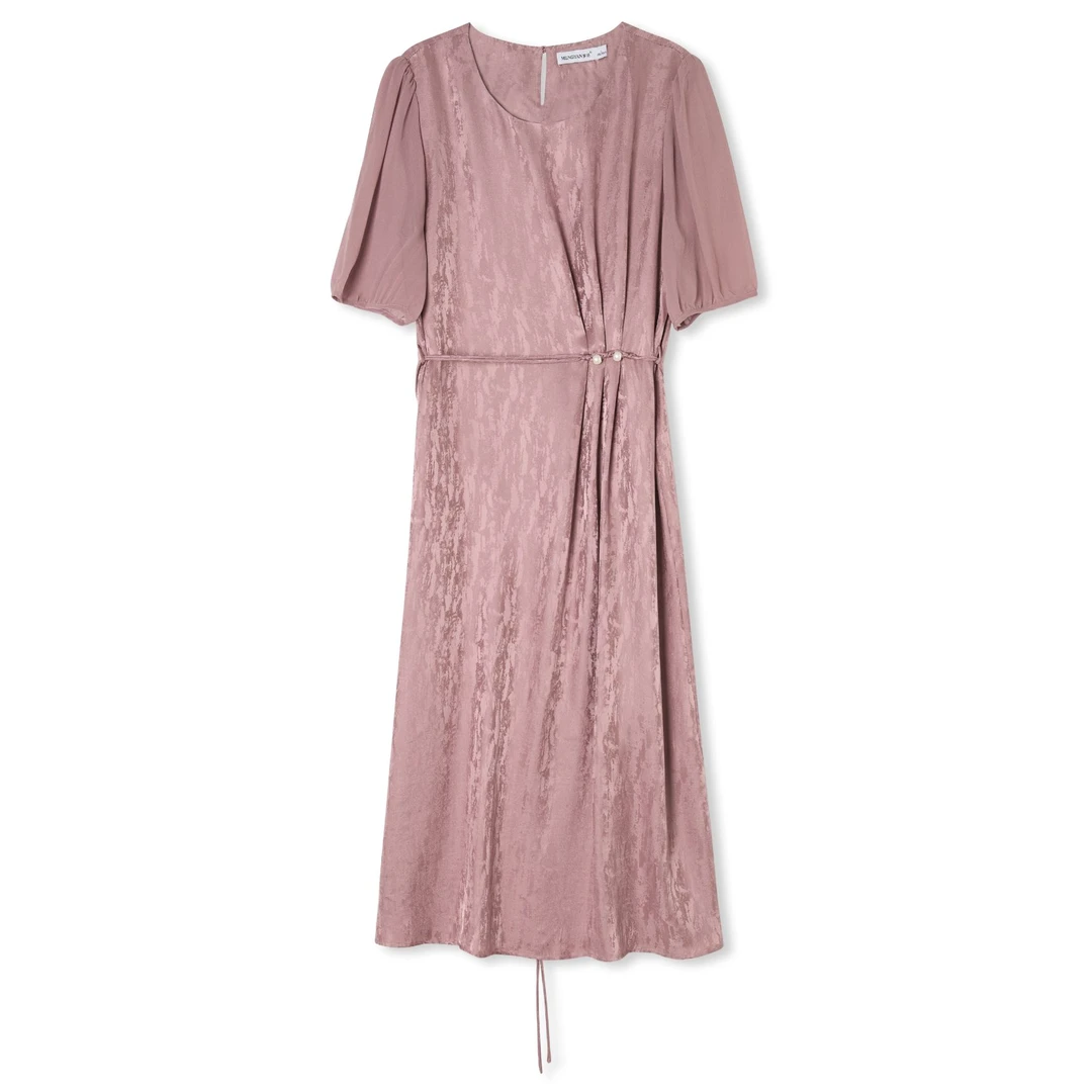 梦燕夏季女款时尚百搭气质大方宽松休闲舒适真丝连衣裙BS03B5017