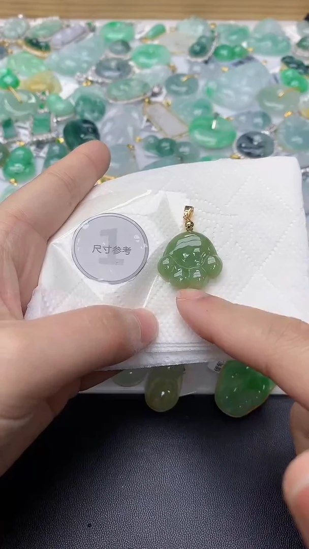 颈饰银S925镀金镶嵌翡翠天然缅甸A货百元以上9元证书费自理