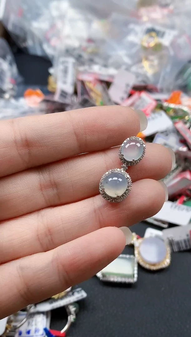 银S925镶嵌戒指翡翠天然A货缅甸翡翠