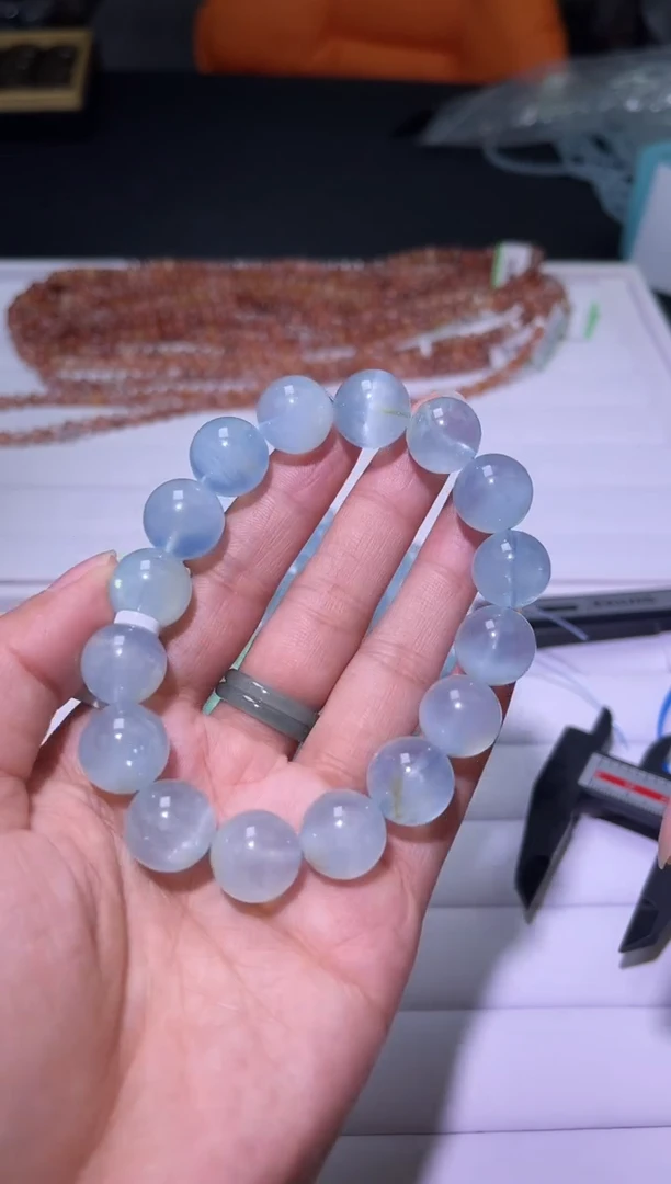 1海蓝宝石（处理）J218-13mm海蓝宝单圈-多样性发其一