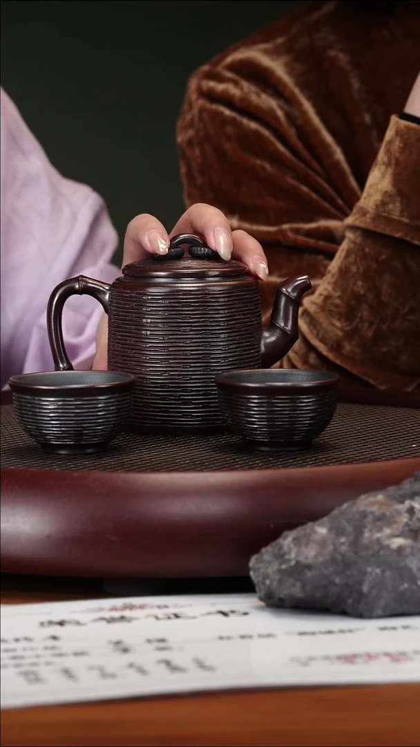 茶壶紫砂4-45YLX双圈龙山古乌泥320cc