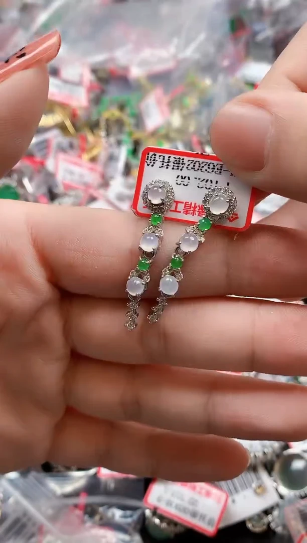 银S925镶嵌戒指翡翠天然A货缅甸翡翠