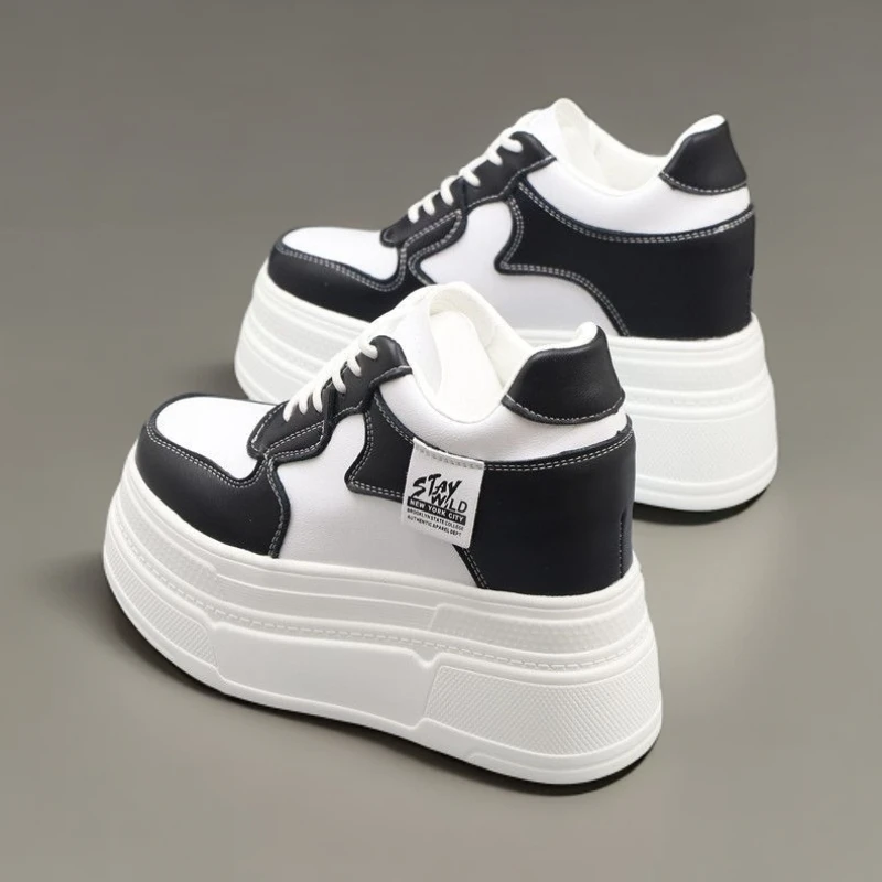 【10-12CM】内增高小白鞋秋冬新款超高跟松糕厚底轻便小个子休闲鞋