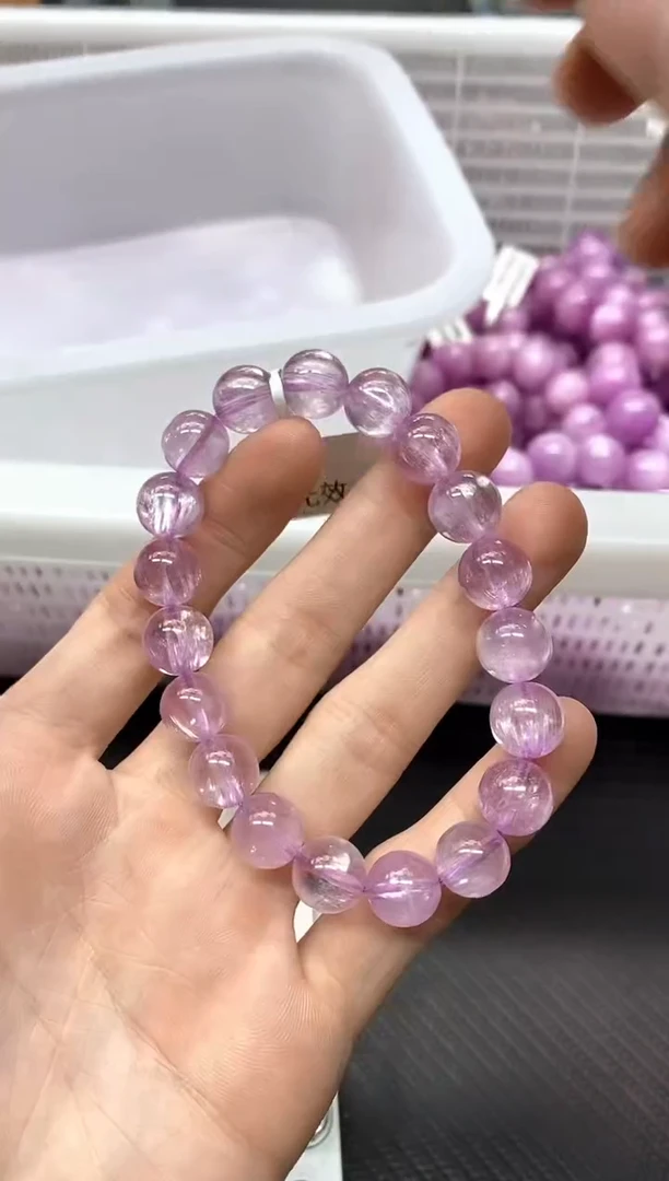 未镶嵌锂辉石手串A1紫锂辉10mm