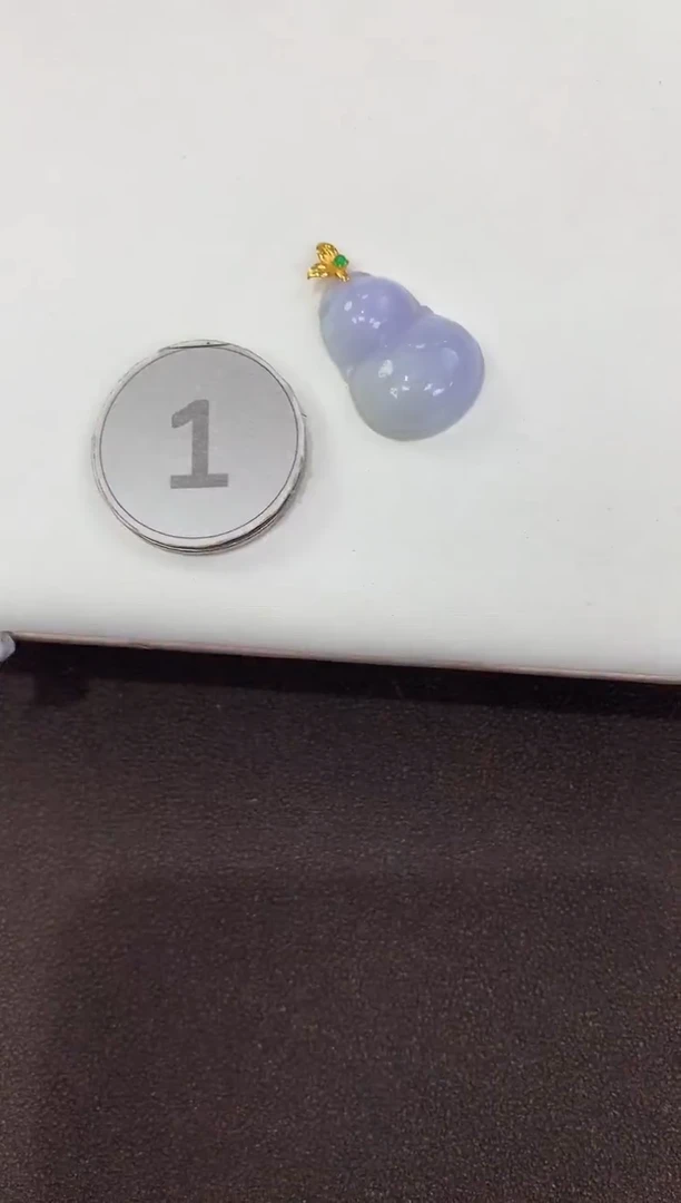 颈饰18K金镶嵌翡翠天然缅甸A货翡翠