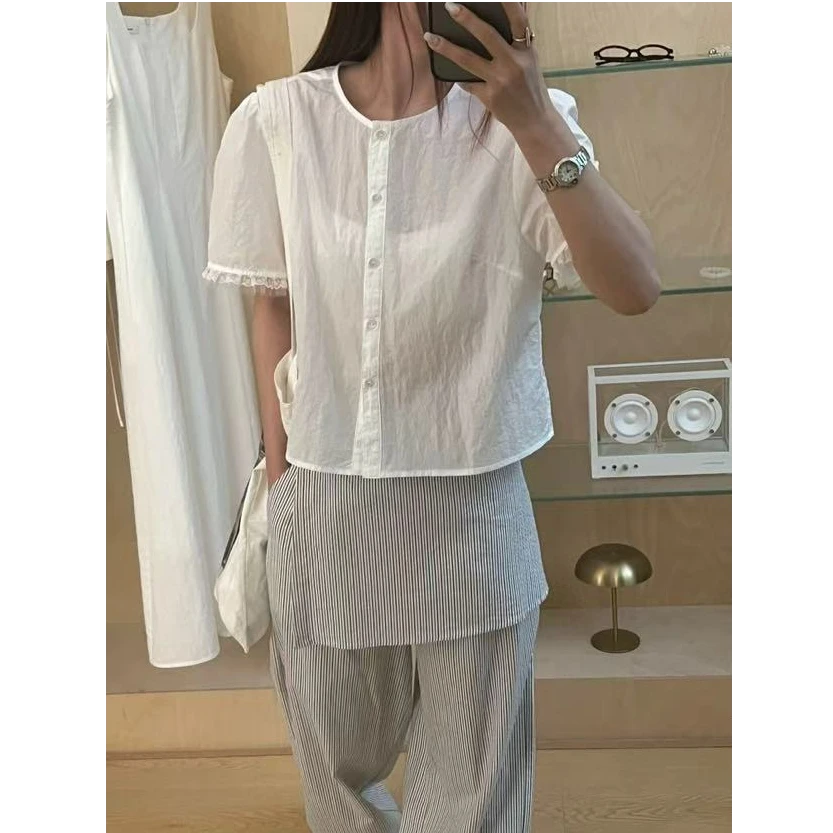 十三行Once-夏季福秒短款简约小衫#C287