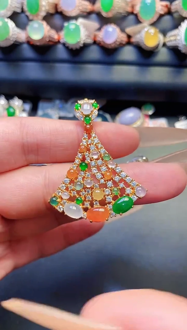 银S925镶嵌戒指翡翠天然