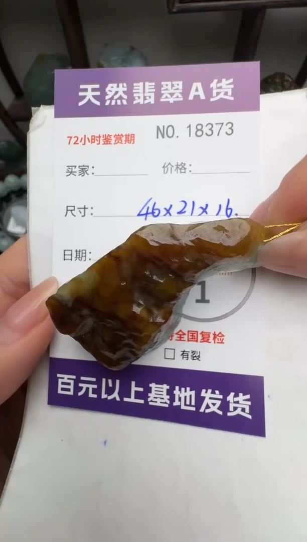【闪购商品】翡翠颈饰未镶嵌原石18373