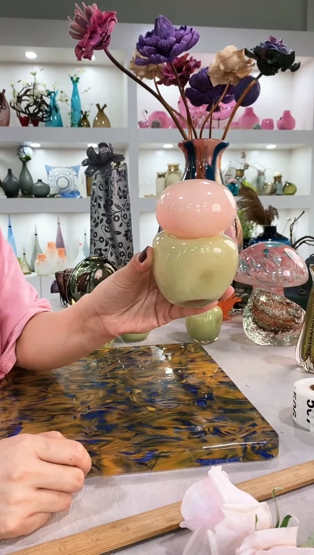 慕忆家手作琉璃花瓶微瑕