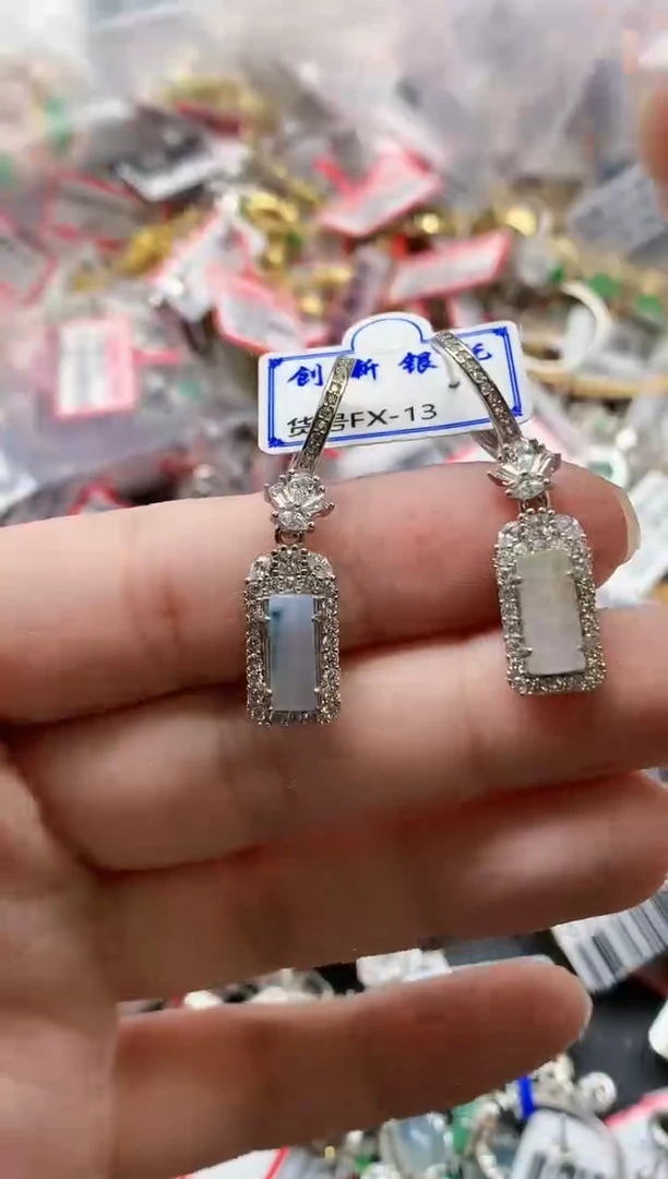 银S925镶嵌戒指翡翠天然A货缅甸翡翠