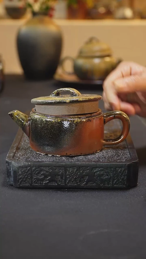 茶壶紫砂纯自然柴烧