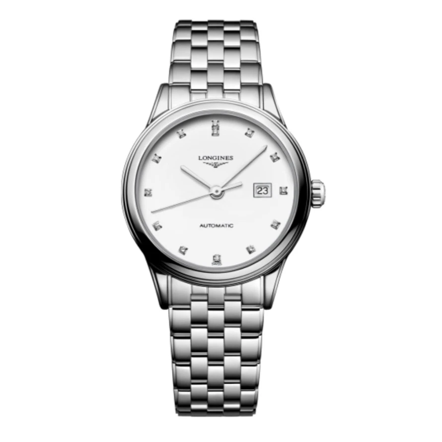 99新 Longines/浪琴 99新浪琴经典白盘钻刻女士经典腕表