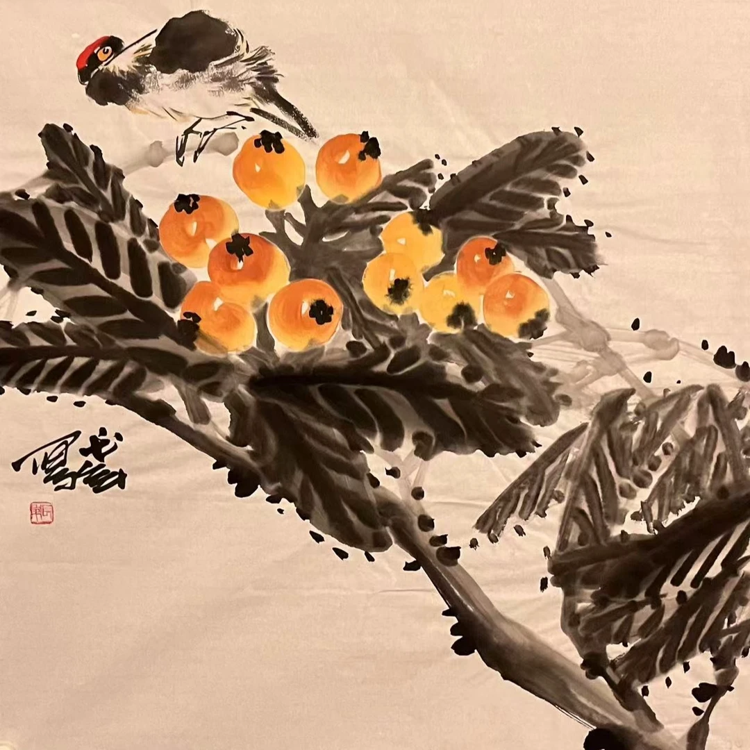 靳长年老师 四尺斗方 大写意花鸟精品 84