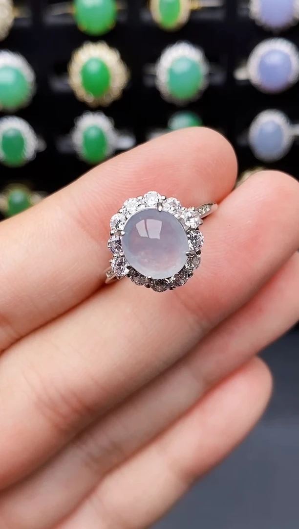 银S925镶嵌戒指翡翠6066