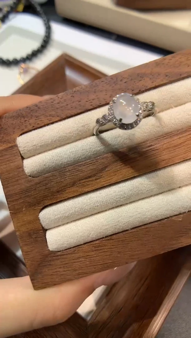 银S925镶嵌戒指翡翠戒指