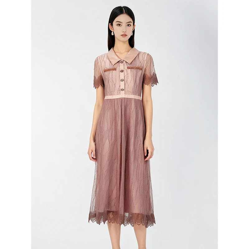 妈妈高端时尚连衣裙春夏新款百搭裙子 欧3506P