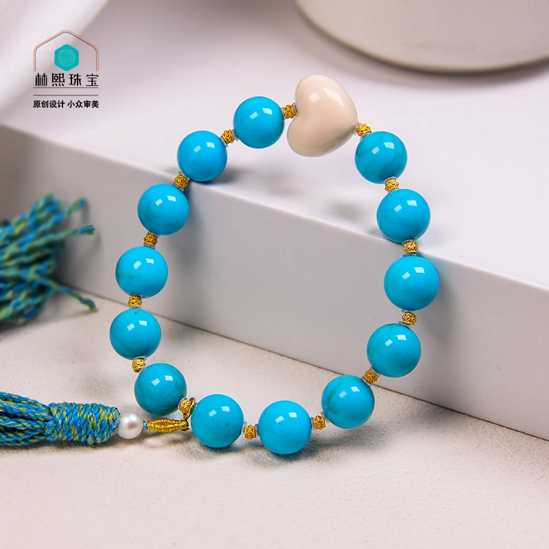 绿松石圆珠手串 尺寸10m+ LX030503
