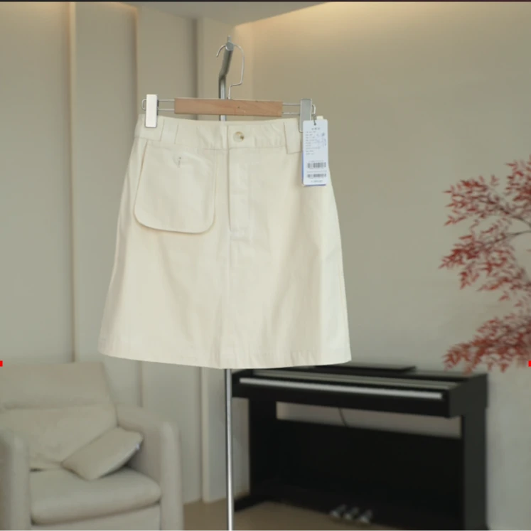 G824 不对称口袋设计高腰半身裙女 4329