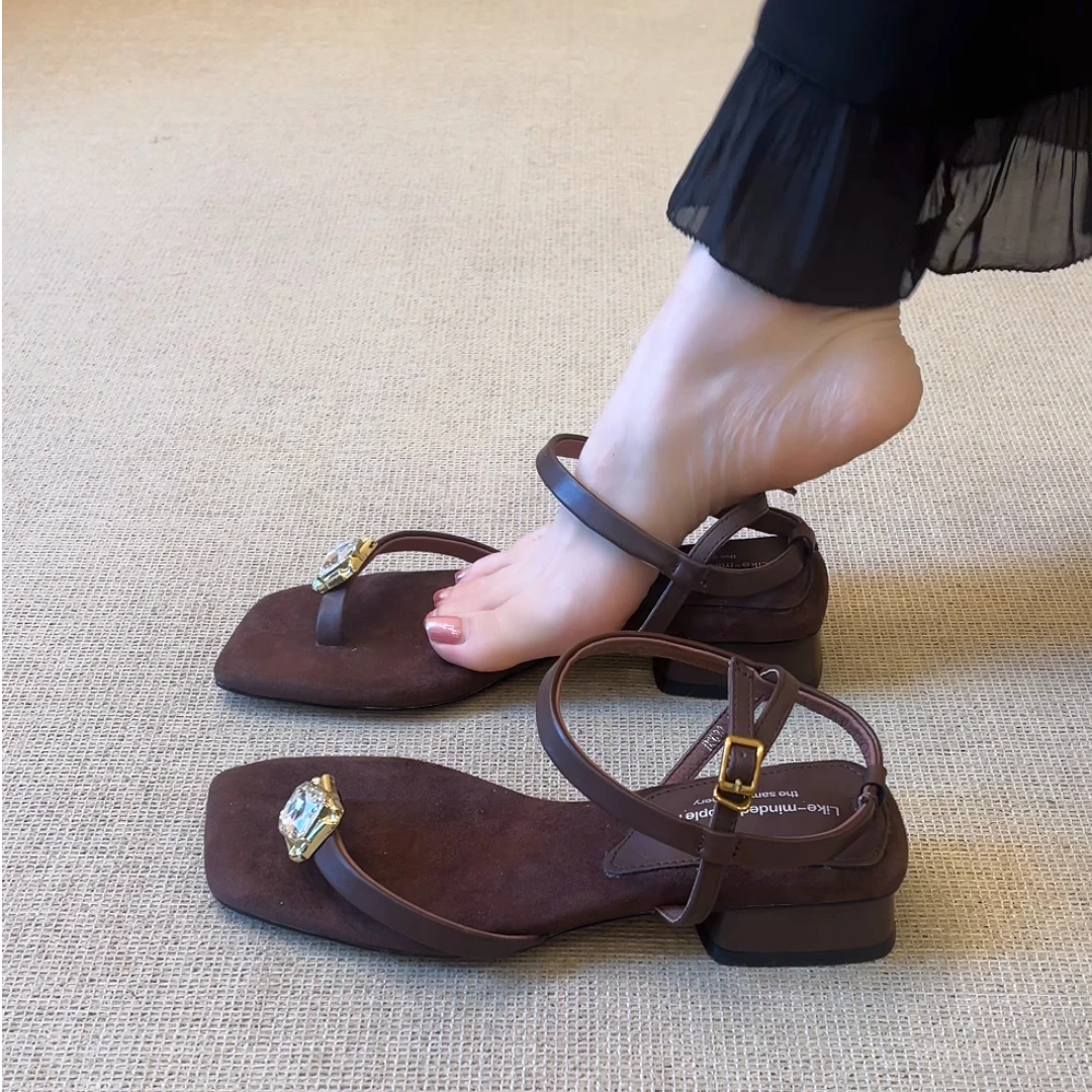 nnmiss•34-39/2.6cm法式气质时尚鸽子蛋夹趾时装凉鞋沙滩夹脚凉鞋