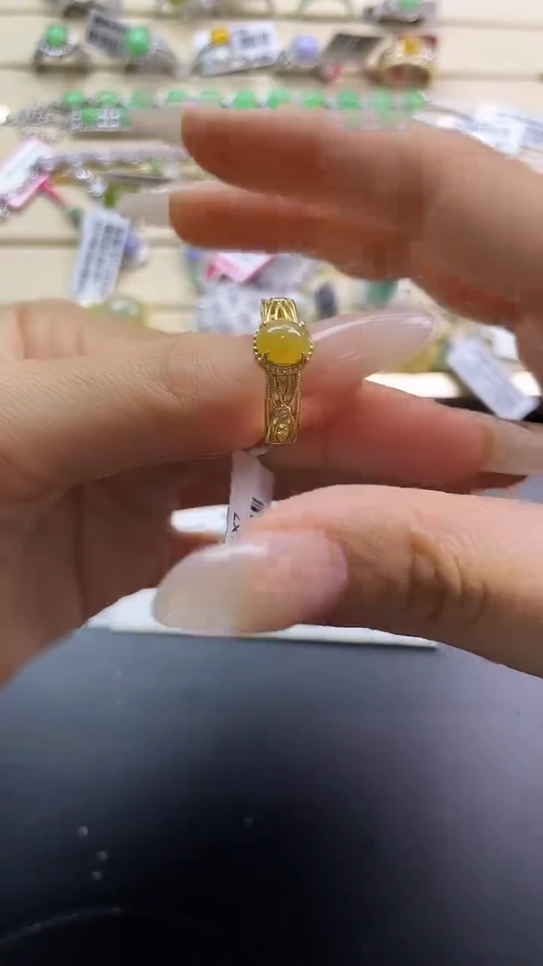 银S925镶嵌戒指翡翠翡翠 蛋面 银S925镶嵌