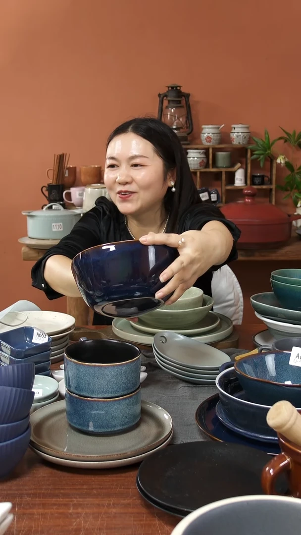 陶瓷3468陶瓷异形碗一件套微瑕