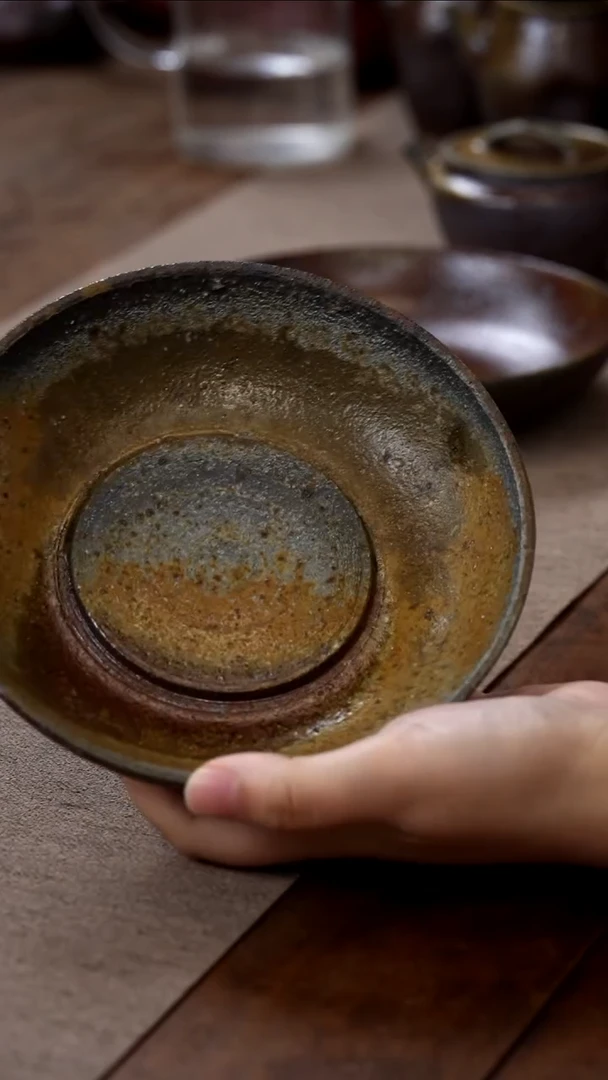 茶壶紫砂柴烧干泡盘带底托