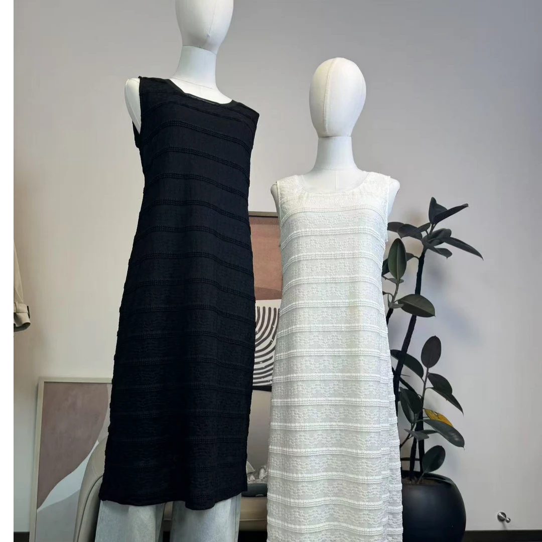 集品极简黑白蕾丝直筒裙