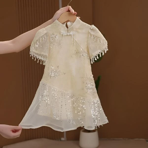 2025新款女童旗袍连衣裙夏季新款洋气时髦国风汉服公主裙