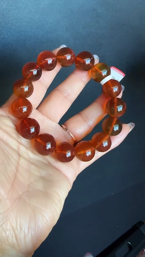 手串琥珀未镶嵌#9缅甸琥珀紫罗兰手串15mm