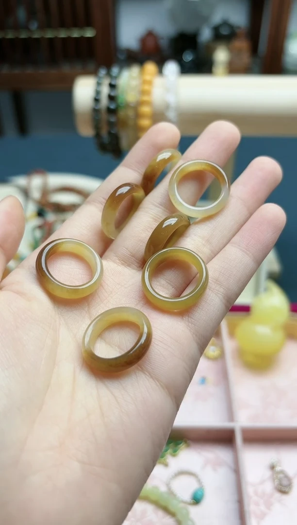 【闪购商品】和田玉指环未镶嵌和田玉9~10#指环HX 多样发一