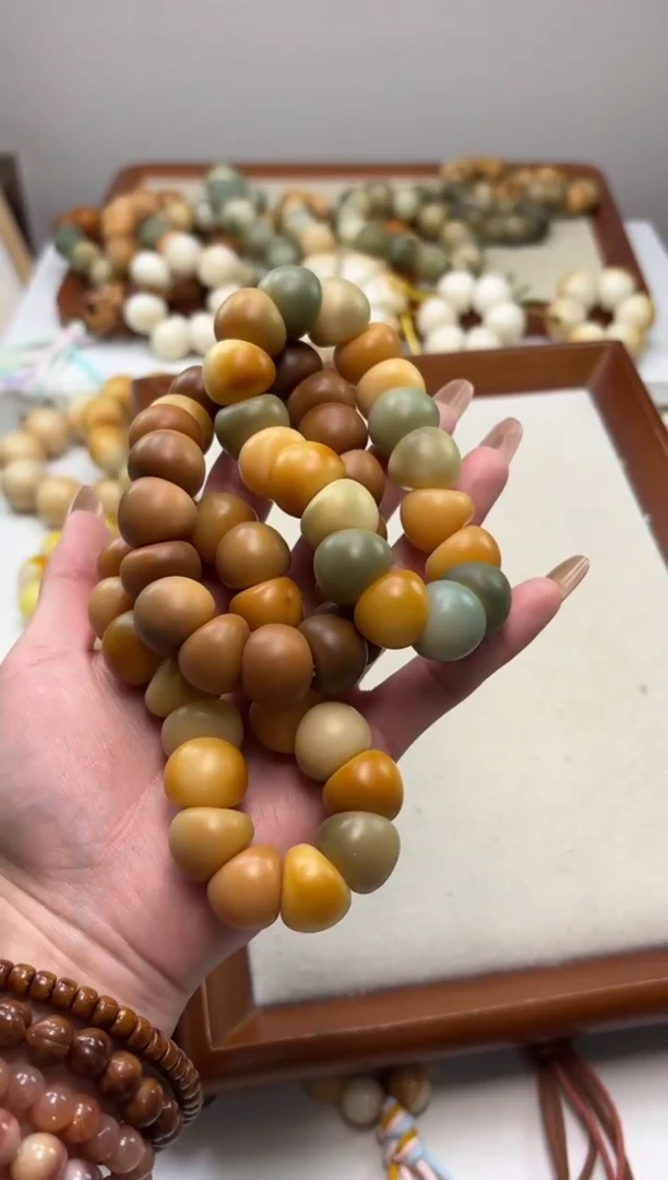 手串菩提根/象牙果沐g87干磨蒜瓣大肠18mm手串瑕疵不补随机
