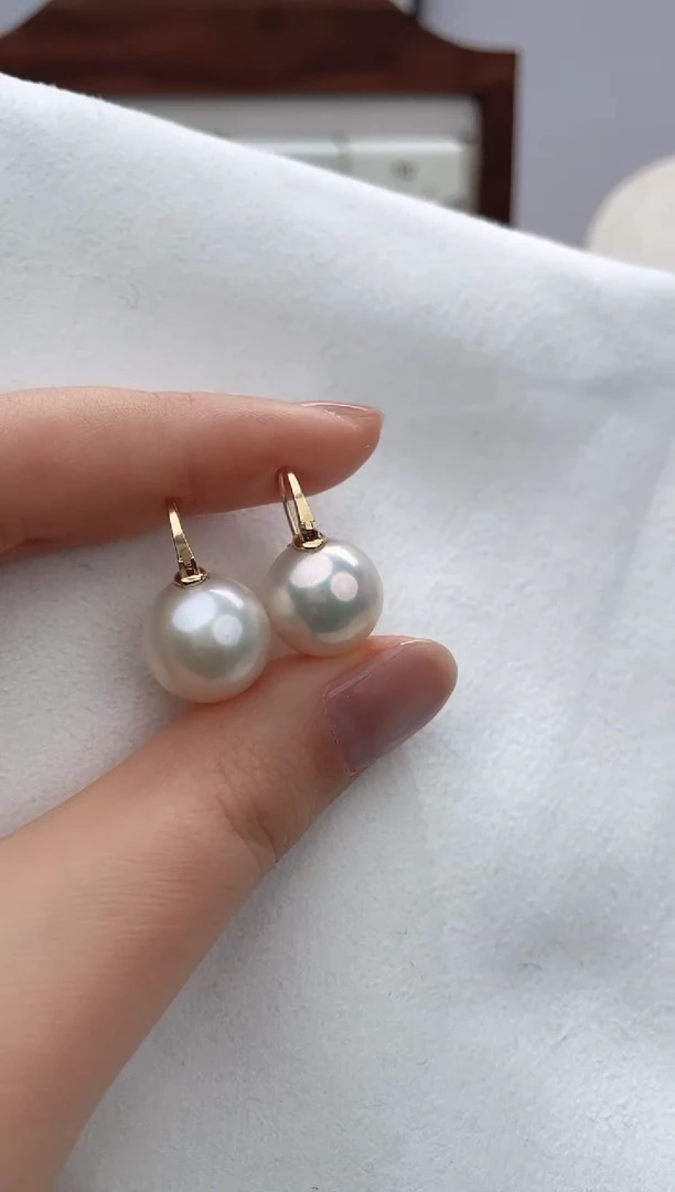 【闪购商品】淡水珍珠耳饰18K金镶嵌1