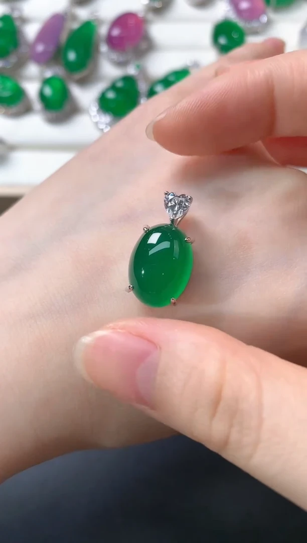 玛瑙/玉髓吊坠银S925镶嵌R40|299