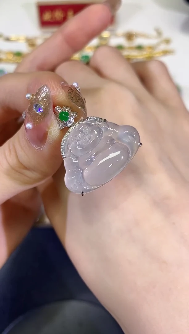 翡翠18K金镶嵌吊坠(不含链)团购50